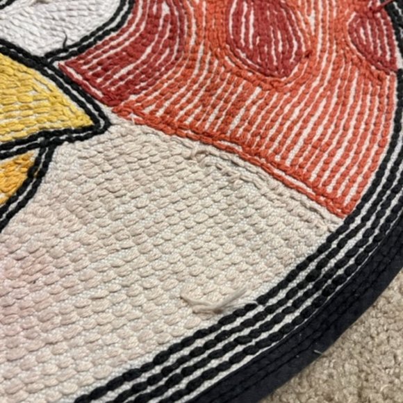 VTG Angry Bird Red Handmade Cotton Area Rug 23x25" - Picture 12 of 12